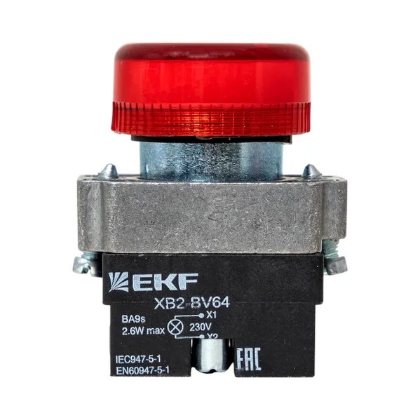 EKF Signal Lamp BV64 Red - Metal & Red