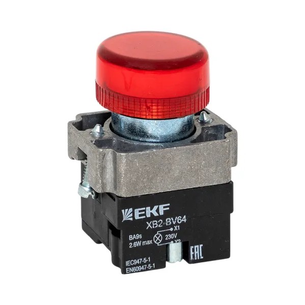 EKF Signal Lamp BV64 Red - Metal & Red 8