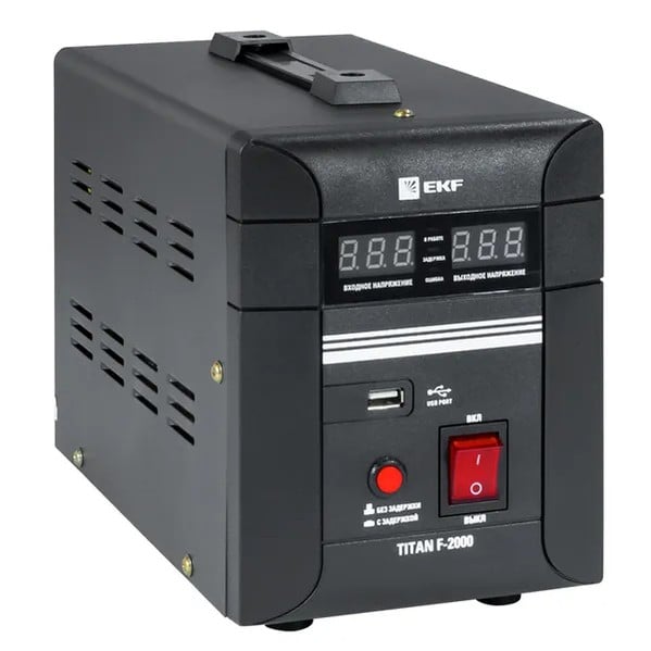 EKF Floor Voltage Stabilizer Titan F-2000 - Relay & Black