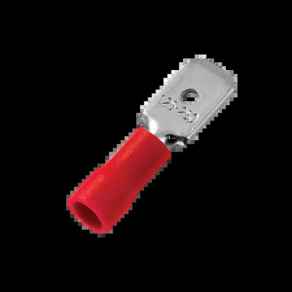 EKF Flat Male Connector Brass Red