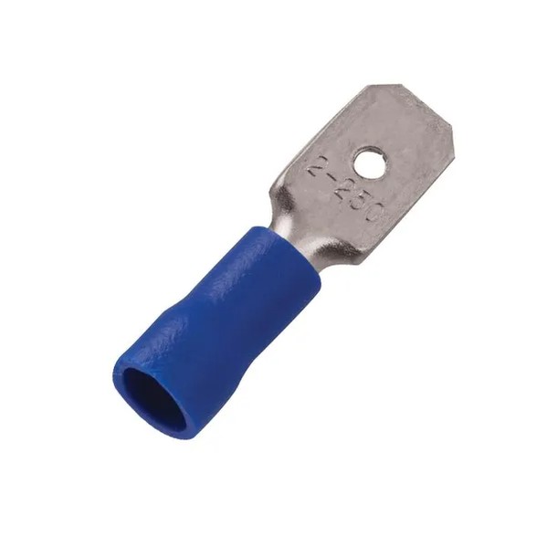 EKF Flat Connector Male Brass Blue