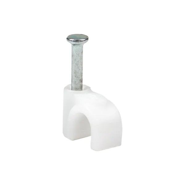 EKF Round Fastening Staple - Plastic White