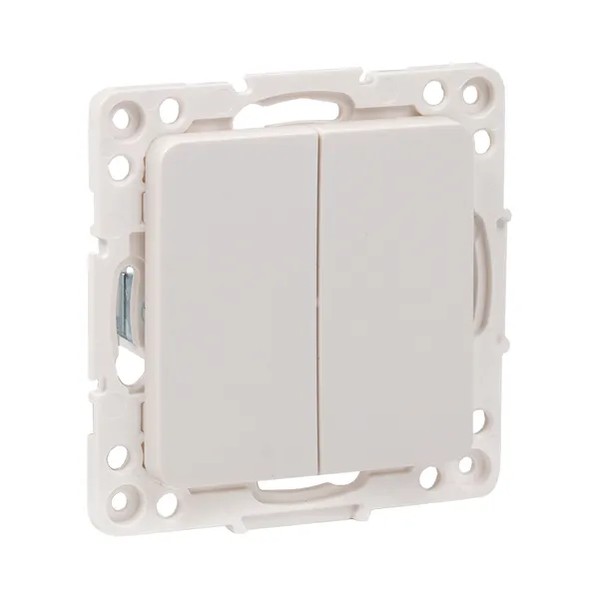 EKF Stockholm Switch 2-key Pass-through Polycarbonate White 2