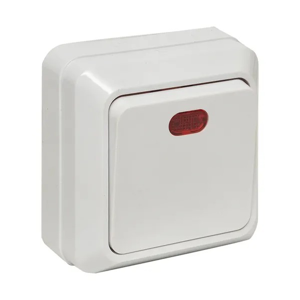 EKF Rim Switch 1-Key with Indicator Plastic White