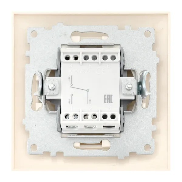 EKF Valencia Switch 1-key 10A Cream Pass-through - Plastic & Beige 5