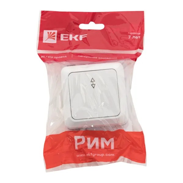 EKF Pass-Through Switch Plastic White 1