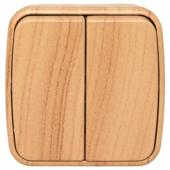 EKF Switch 2-Button Light Wood Plastic 6
