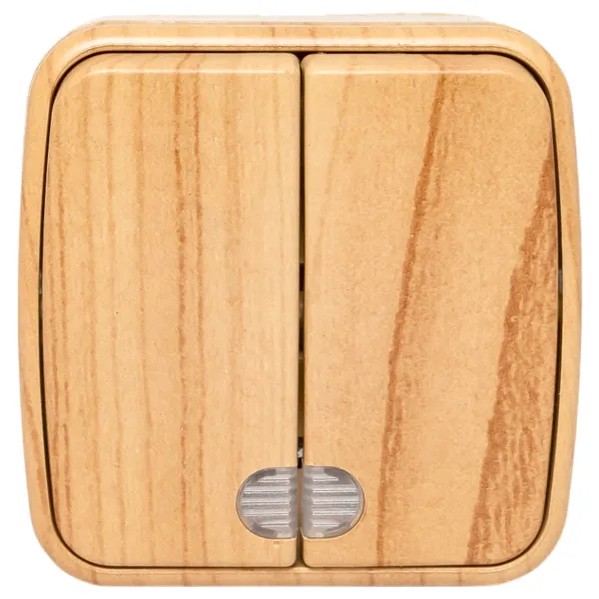 EKF Switch 2-key Light Wood Plastic