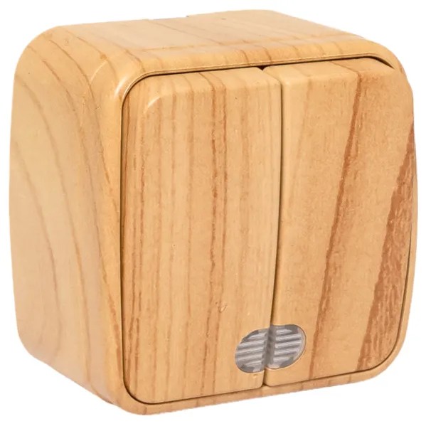EKF Switch 2-key Light Wood Plastic 4