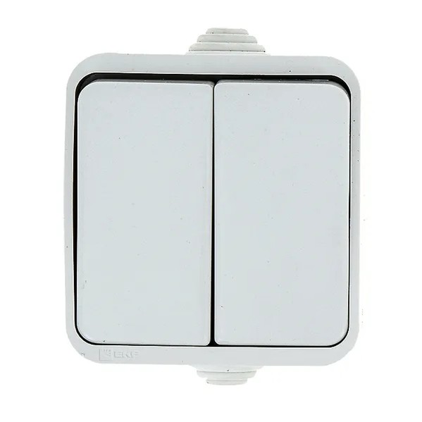 EKF Switch Prague Double 10A IP44 White 5