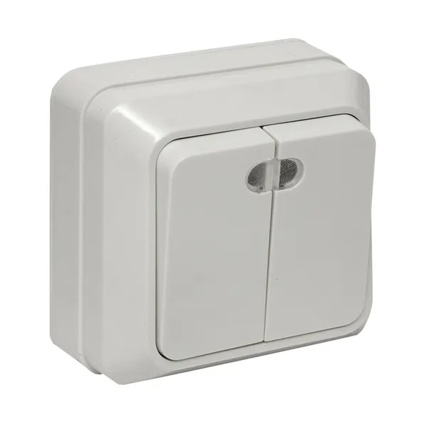 EKF Rim Double Switch White Plastic 1