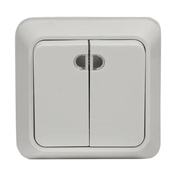 EKF Rim Double Switch White Plastic 4