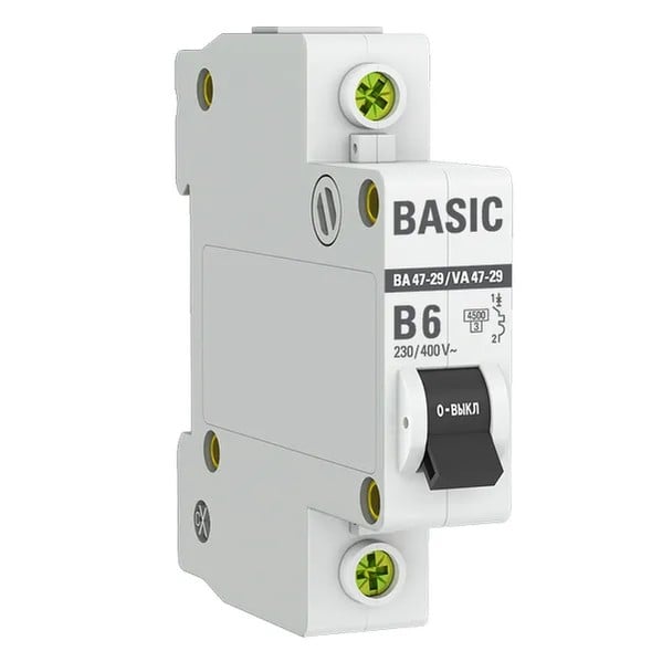 EKF Automatic Circuit Breaker 1P 6A (B) 4.5kA BA 47-29 Basic - Plastic - White 2