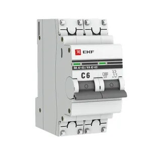 EKF Automatic Circuit Breaker 2P 6A - Plastic - White