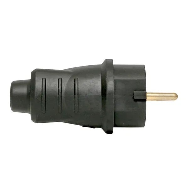 EKF Straight Rubber Plug 16A Thermoplastic Black