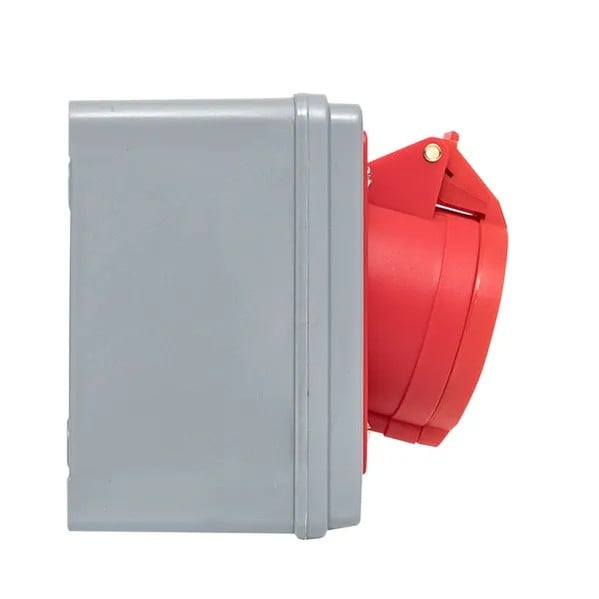 EKF Socket with Lock and Switch - Plastic - Red